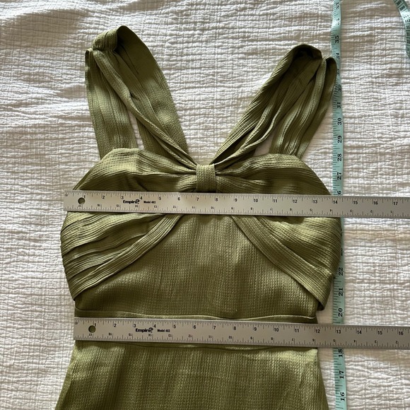 Ted Baker Phoenyx Knot Front Tiered Mini Dress in Mid-Green NWT Size 0 / US 2 - Picture 8 of 11